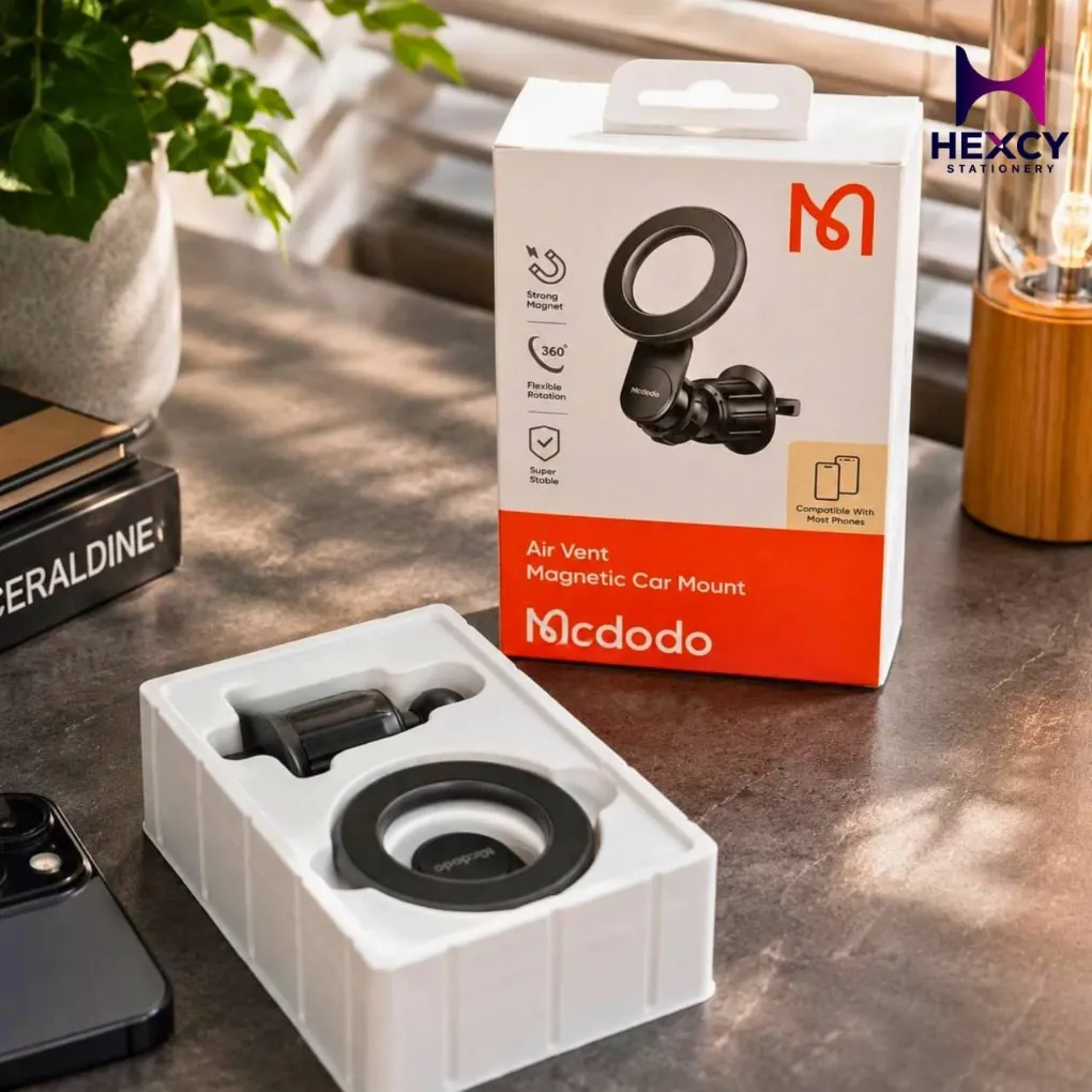 Mcdodo Magnetic Car Smartphone Holder for Air Vents, Car Holder, Magnetic Holder, Car Holder, Compatible with iPhone 17, 16, 15, 14, 13, 12, Android, Galaxy, and More, Compatible with 4.7 - 6.7 inch Smartphones, Ultra Strong N52 Magnet, 360 Degree Rotation, One-Hand Operation, Easy Installation, Stable, Metal Ring Included, Small, Lightweight, Car Supplies
