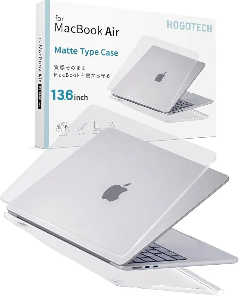 2025 M4 Compatible 【Feels the Same, Protects from Scratches】MacBook Air 13.6 Inch M3 / M2 Case 2024 2022 Cover Clear Matte Cover A3240 A3113 A2681 HOGOTECH