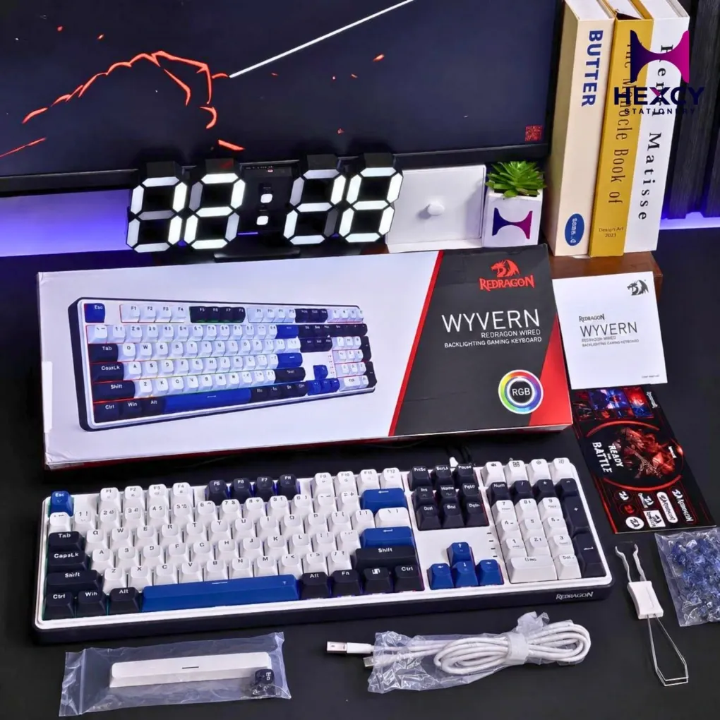 Redragon K689 Wired Gasket RGB Gaming Keyboard 108 Keys Mechanical Keyboard Hot Swap Socket 3 Layer Noise Reduction Mixed Color Keycaps Custom Linear Switch