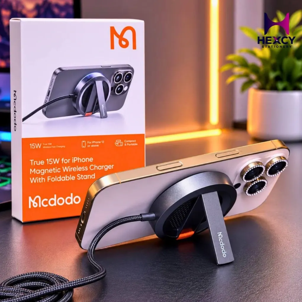 Mcdodo Magnetic Wireless Charger, Mag-Safe Charger, 15W Fast Charging, Q-i Compatible, Equipped with a Powerful N52 Magnetic Core & High Precision Power Management Chip