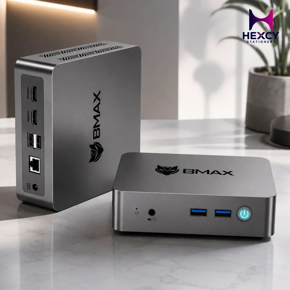 Bmax Mini PC Intel N4500, 2.8 GHz, 8 GB DDR4 + 256 GB SSD (Max 8 TB Expansion), Mini PC, Quiet 32 dB / Power Saving 6 W Mini PC, 4K x 2 Screen Output, For Business / Home Work, Win11 Pro/Linux Compatible