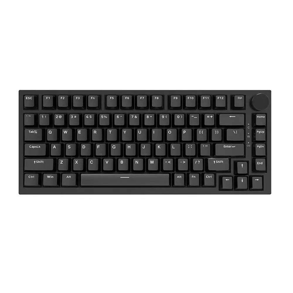 A.JAZZ AK820 Wired Mechanical Keyboard Red Axis 75% 82-Key Compact Gaming Keyboard Hot-Swappable Anti-Ghosting Gasket Structure Backlit Blue Ray with Knob USB Connection DIY Keyboard Beginner Dark