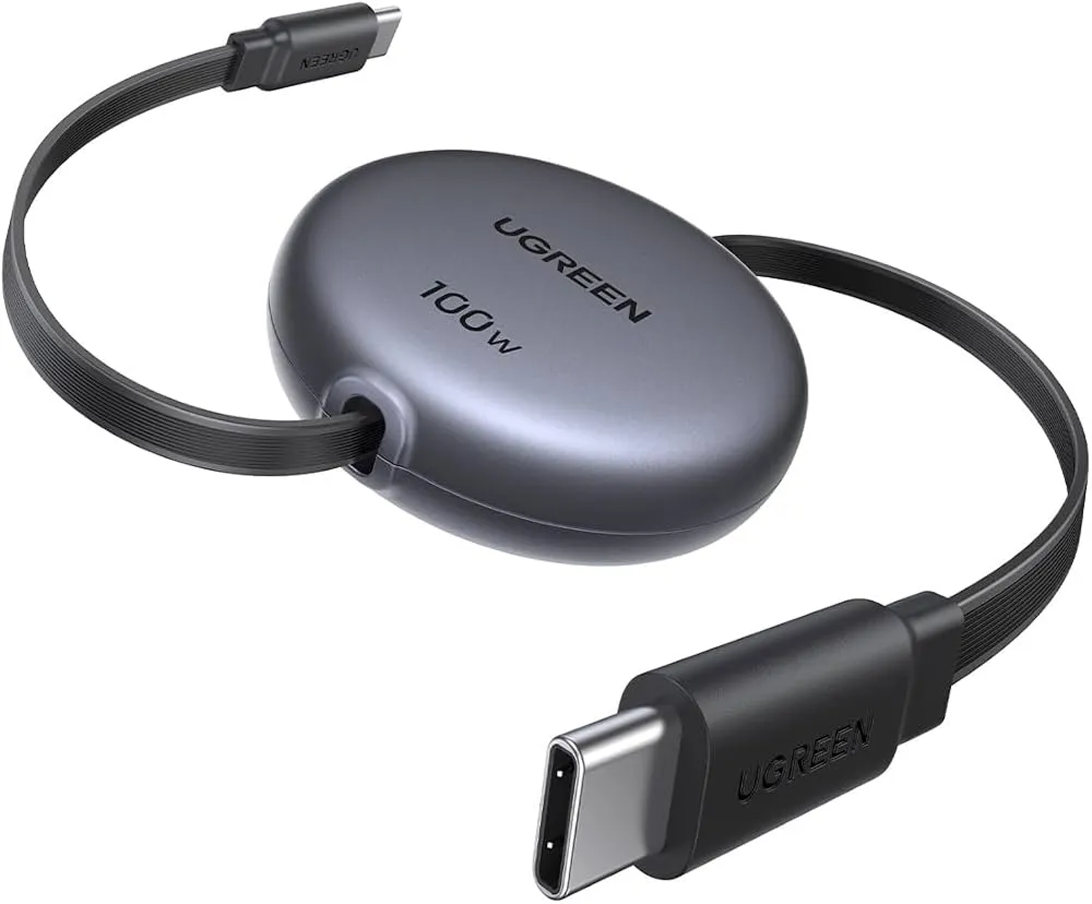 [550600045] Ugreen 100W USB-C to USB-C Retractable Cable 1m