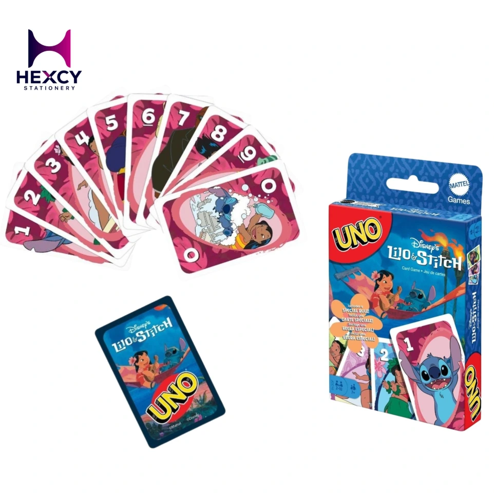 Mattel Game UNO Lilo & Stitch Game Party Supplies 112 Card Game for 2-10 Players Ages 7 and Up, Blue JCC10