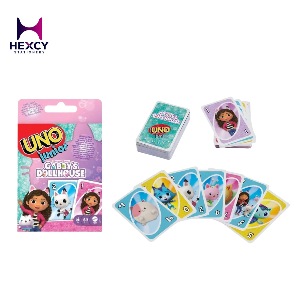 Mattel Game UNO JLH17 Uno Junior Gabby Dollhouse Game, Educational & Learning Toy, Card Game, For 2 to 4 Players, Ages 3 and Up, Pink