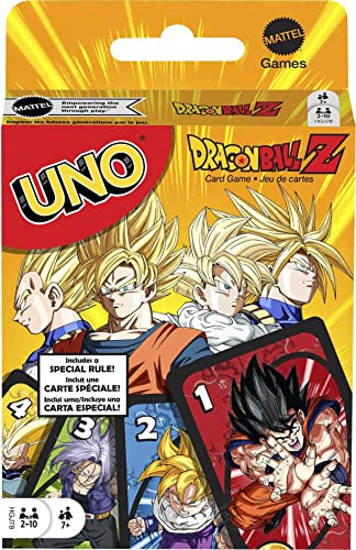 Mattel Games UNO Dragon Ball Z Card Game Party Game, 2 to 10 Players, Ages 7 and Up, HGJ78