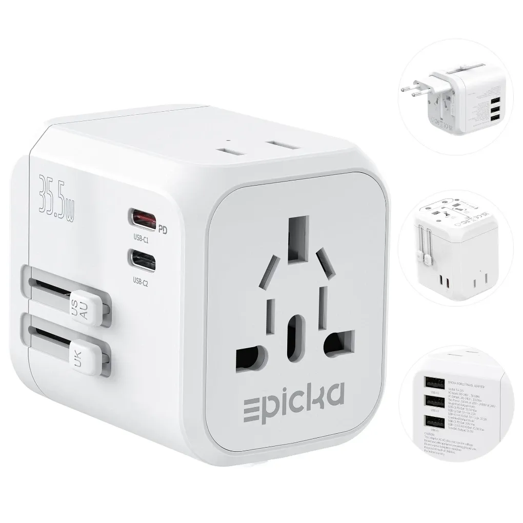 Power Tap Travel AC Outlet X2 USB Port X3 Convenient Portable Multiple
