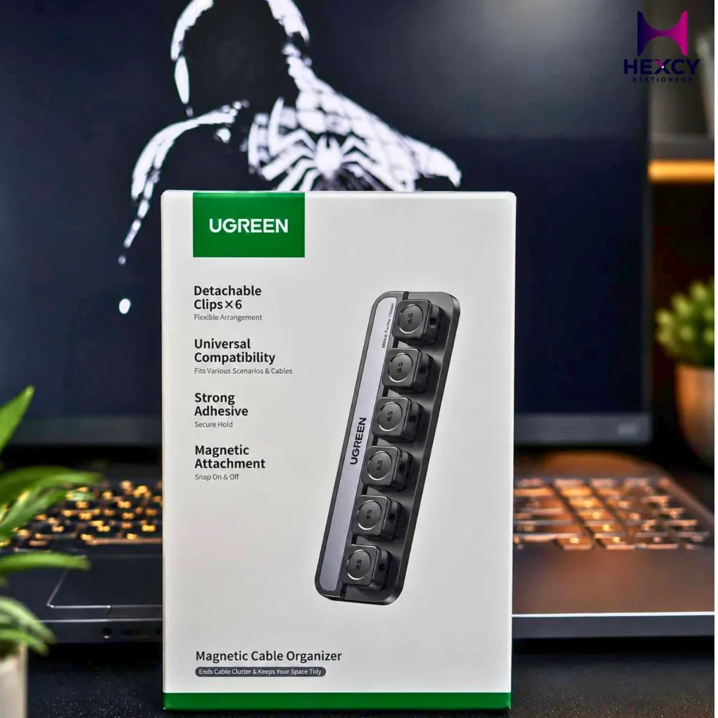[LP987] UGREEN Magnetic Cable Holder, Set of 6, 5-6N Strong Magnetic, Omnidirectional Adsorption, Simple and Neat, Compatible with 0.14 / 0.18 inch (3.5 / 4.5 mm), Cable Clip, Wire Organization, Convenient