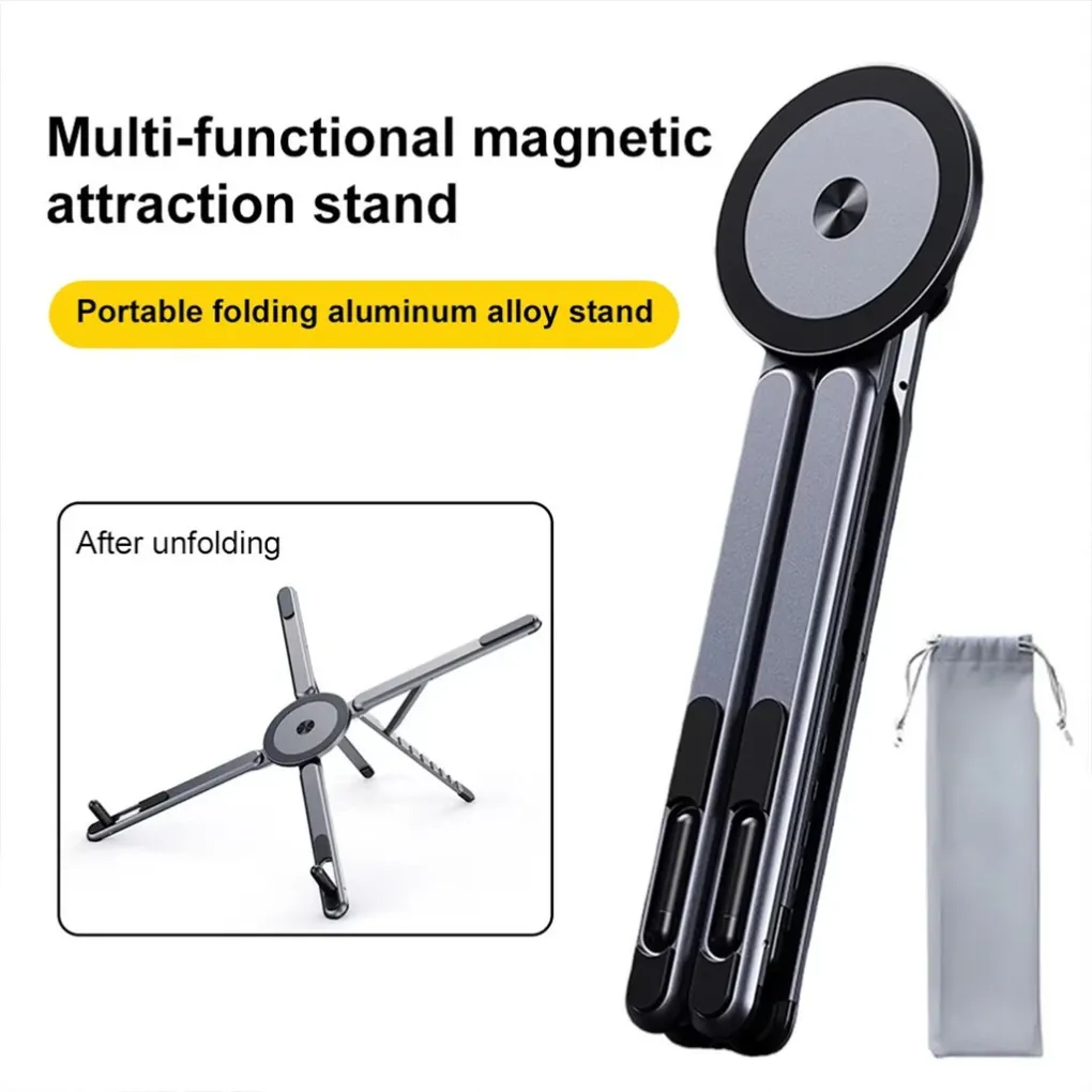 [A8] Portable Multi-Functional Aluminum Alloy Foldable Stand with Magnetic Attachment,Phones,Tablets,Laptop,A8