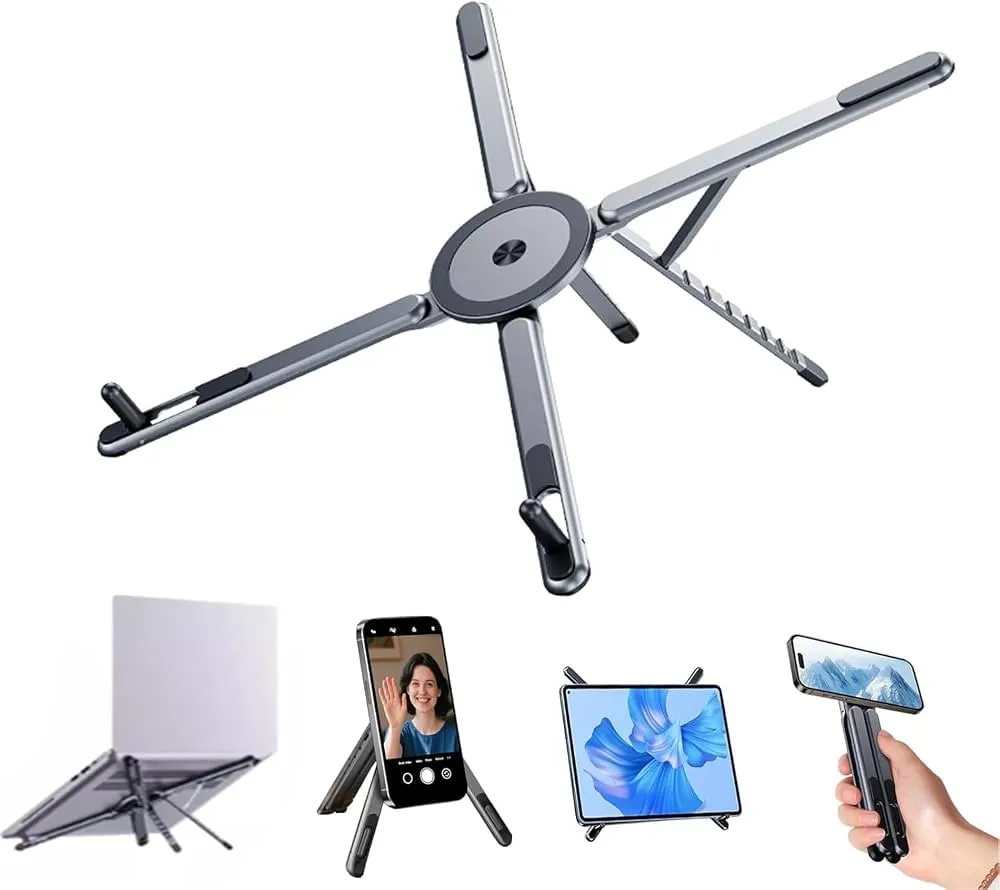 [B15] Portable Multi-Functional Aluminum Alloy Foldable Stand with Magnetic Attachment,Phones,Tablets,Laptop, B15