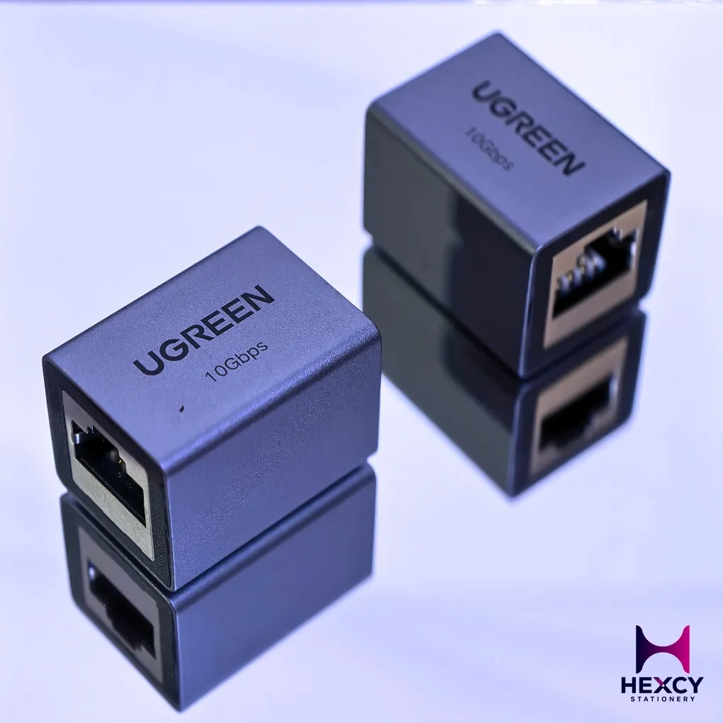 [25237] UGREEN LAN Cable EExtension Connector 10Gbps for Cat8/Cat7/Cat6/Cat5 Cables, 2-Pack, Repeater Connector, Gigabit Compatible, 100M Long-Distance , Aluminum Alloy Shell, Grey, 2-Piece Set