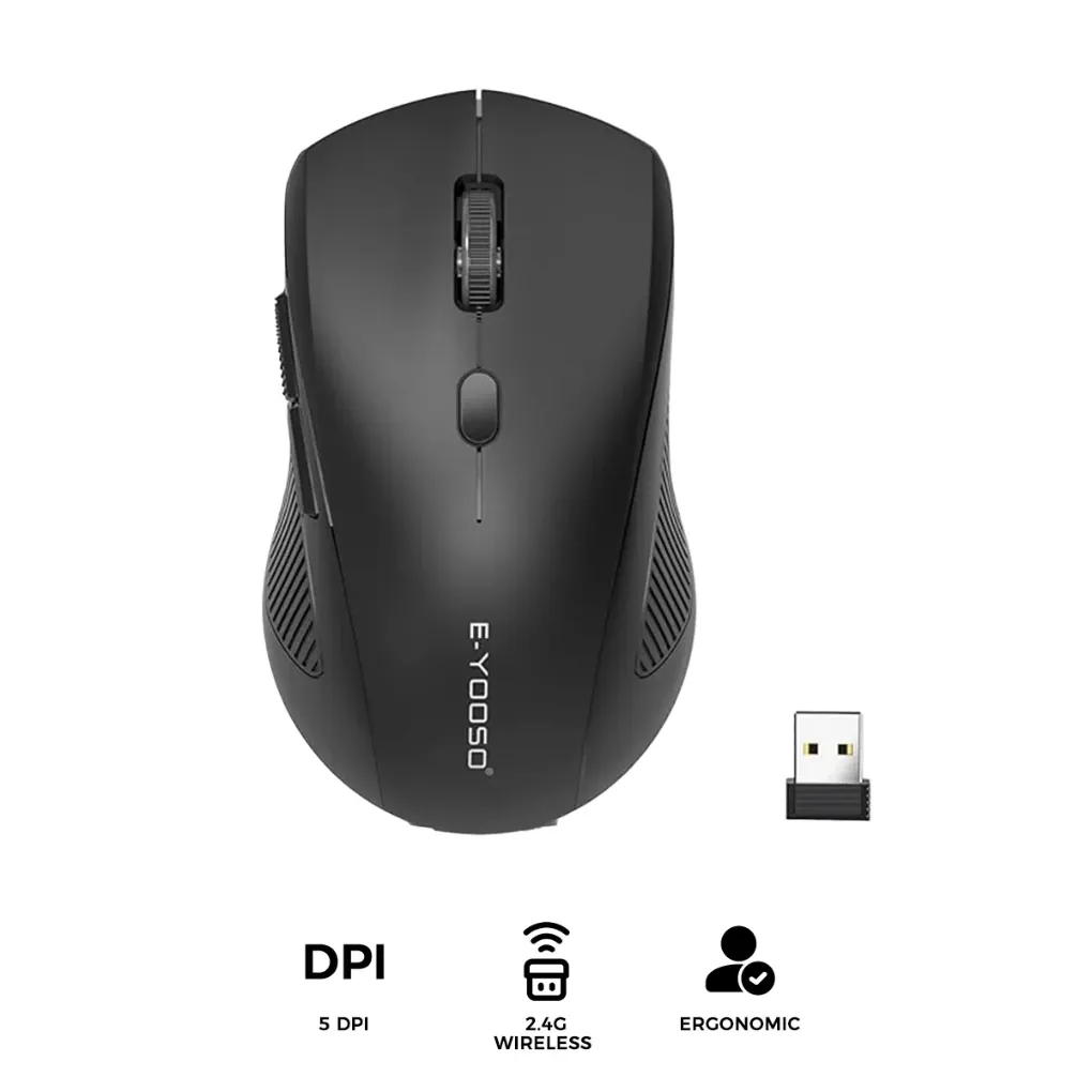 [E-1131-BK] E-Yooso 2.4G Wireless Mouse - USB (E-1131-BK)