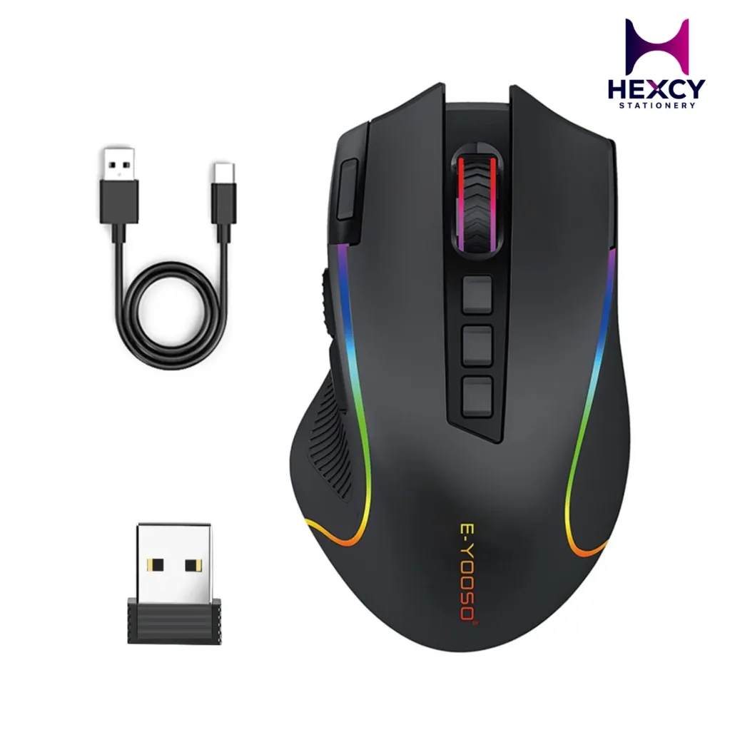 [X-11PRO-BK] E-Yooso Tri Mode Gaming Mouse (Wired/Wireless/BT) Type C (X-11PRO-BK)
