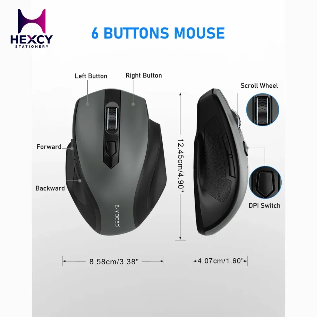 [E-1141-BK] E-Yooso 2.4G Wireless Mouse - USB Dongle (E-1141-BK)