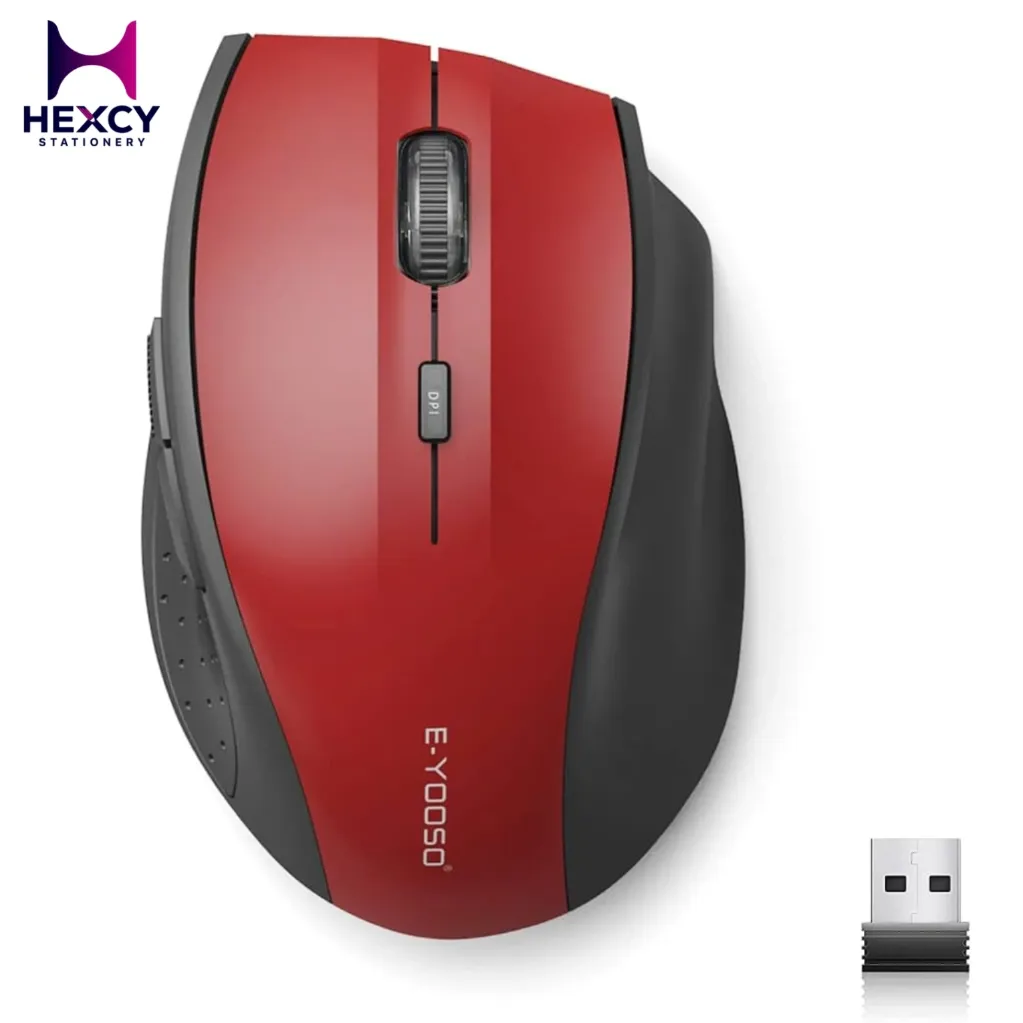 [E-1010-RD] E-Yooso 2.4G Wireless Mouse - USB Dongle (Red)