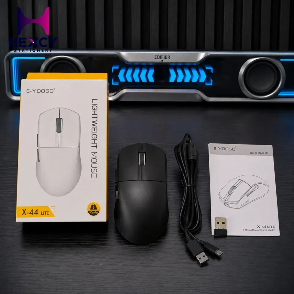 [X-44LIT-BK] E-Yooso Tri Mode Gaming Mouse (Wired/Wireless/BT) Type C (X-44LIT-BK)