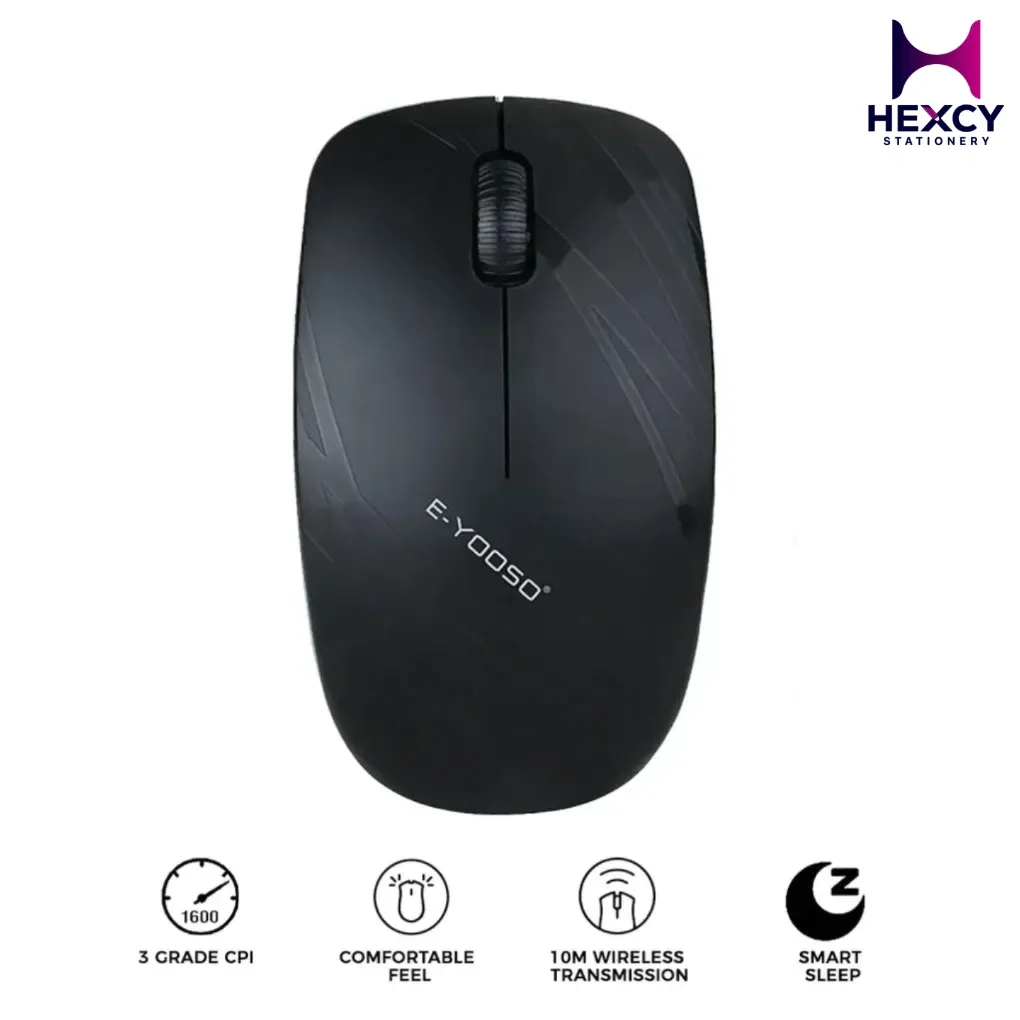 [E-1070-BK] E-Yooso 2.4G Wireless Mouse - USB Dongle (E-1070-BK)