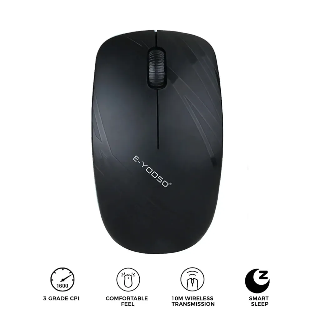 E-Yooso 2.4G Wireless Mouse - USB Dongle (E-1070-BK)