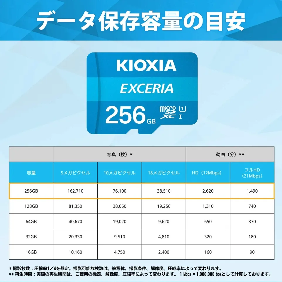 KIOXIA EXCERIA PLUS 256GB MicroSDXC Memory Card