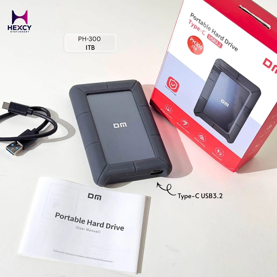 [DMPH300(1TB)] D.M Type-C to USB 3.2 Portable Hard Drive
