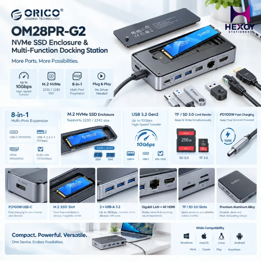 Orico Docking Station with M.2 SSD Enclosure
