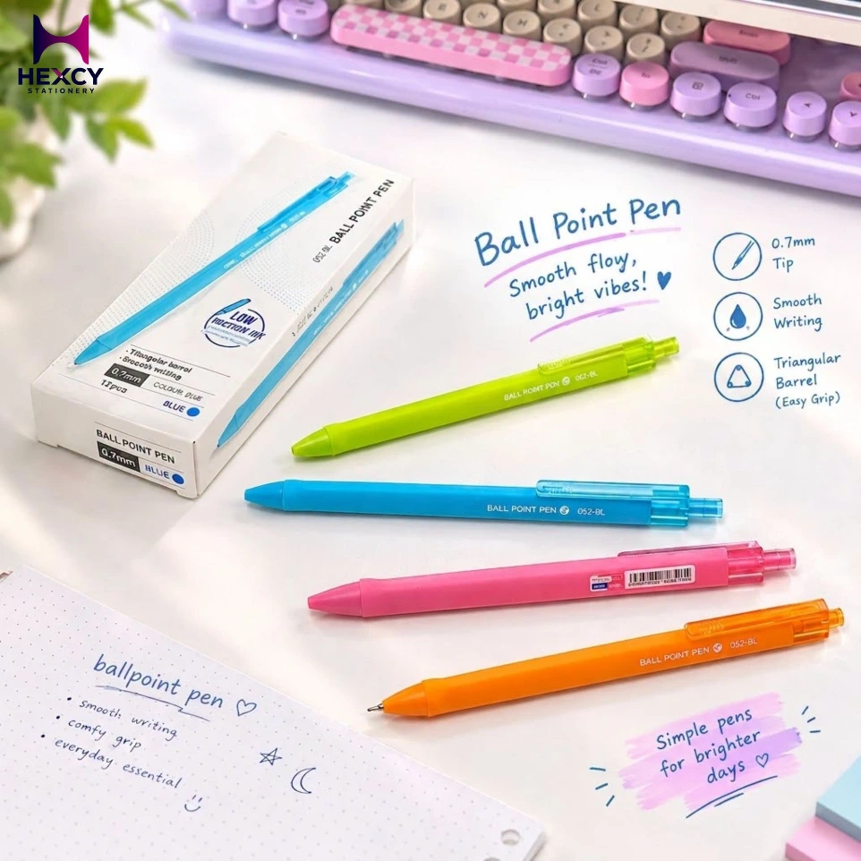 [EQ52-BL] Deli Ballpoint Pen 0.7mm, Blue ink,  EQ52-BL