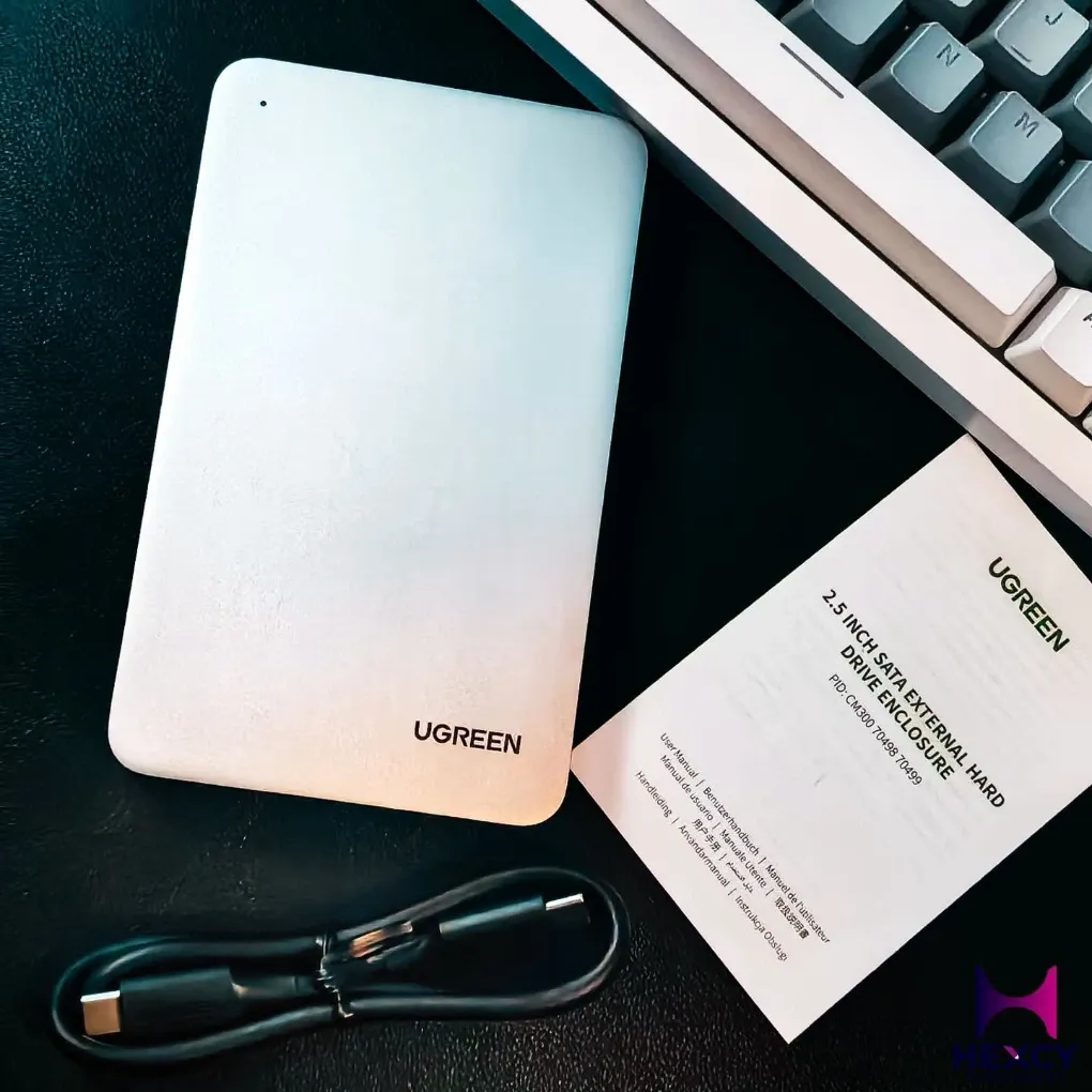 UGREEN 2.5-Inch HDD Case, USB C 3.1 Gen 2 Connection Standards, Aluminum HDD/SSD Case, SATA 3.0, UASP, Compatible with 6 Gbps High Speed Transfer Speed
