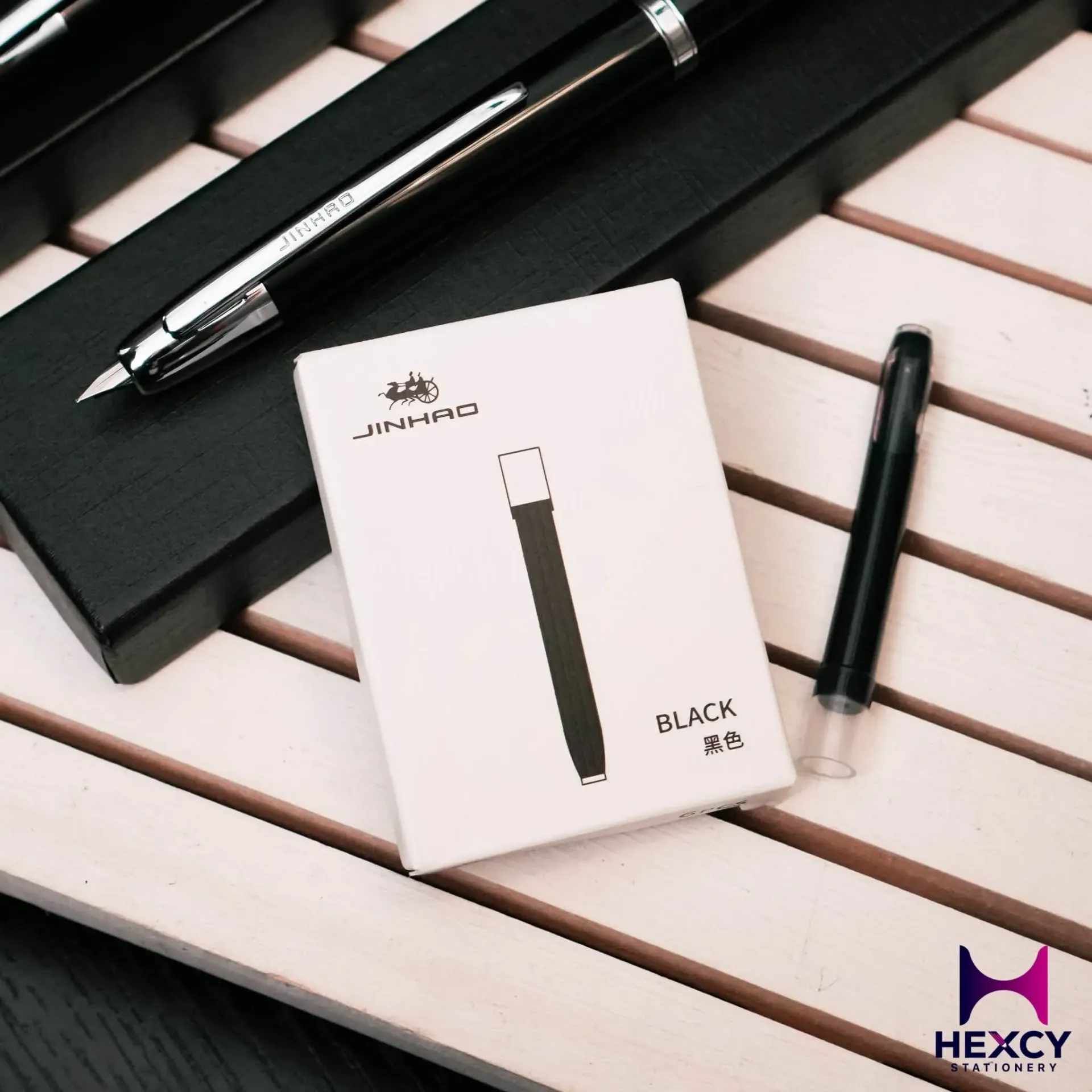 Jinhao Ink Cartridges Black Refills 5.5mm Inner Diameter for Majohn A1 A2
