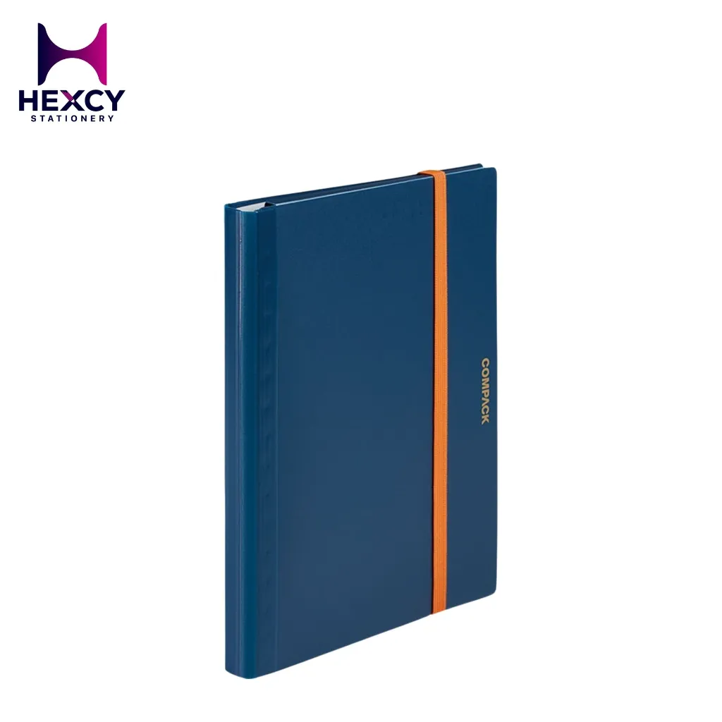 King Jim 5894H-NV Bi-Fold Clear File Compact, 10 Pockets, A4 Bi-fold, Navy