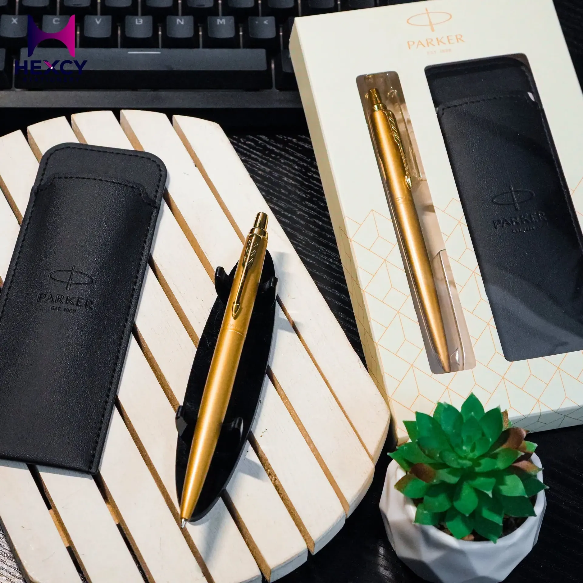 [2122658Z] Parker Parker Ball Pen Jotter XL Gold GT Medium Point Oil-Based with Pen Sheath Gift Box Set Genuine Import 2122658Z