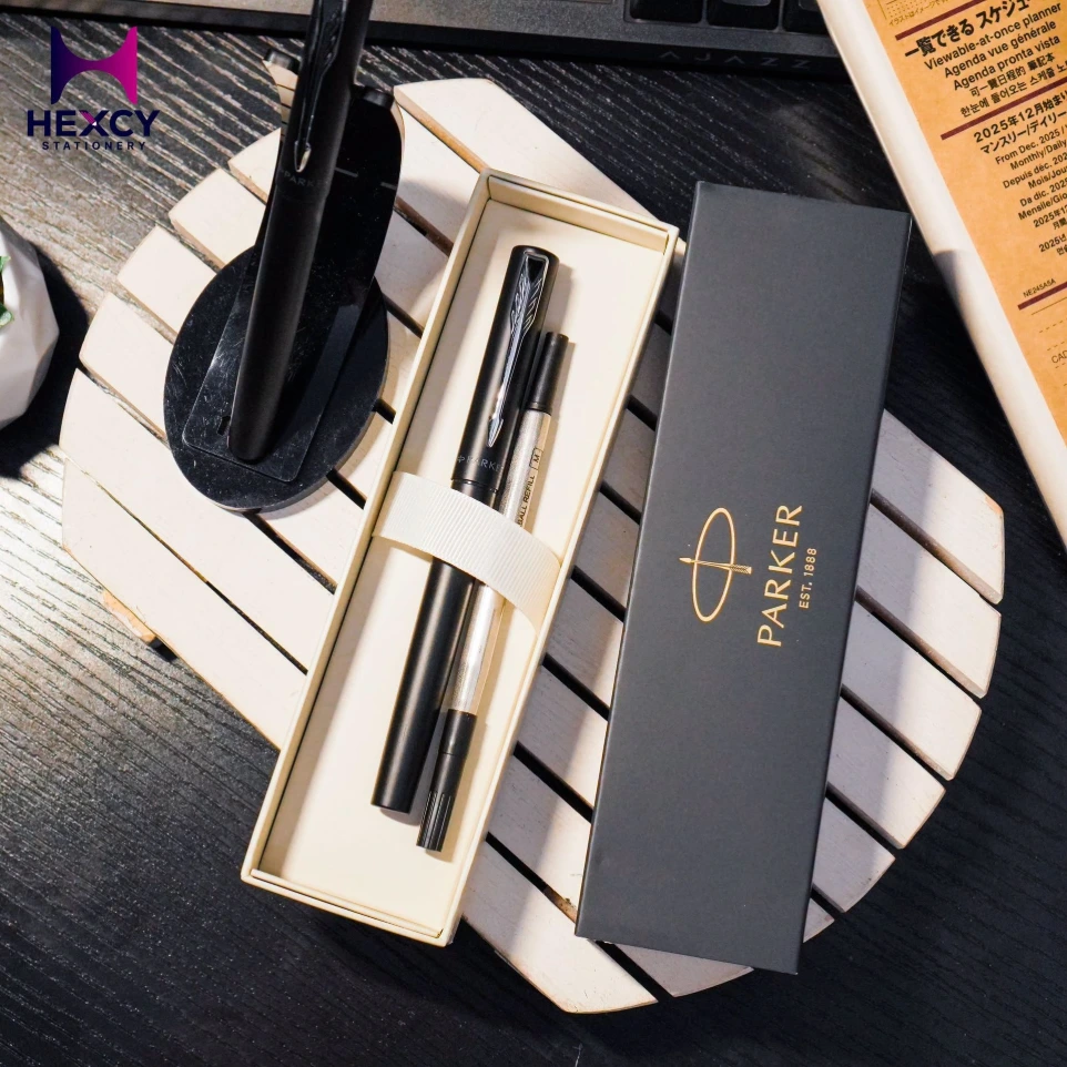 [2159779Z] Parker Parker Ballpoint Pen Vector XL, Metallic Black CT, Medium Point, Water-Based, Gift Box, Genuine Import, 2159779Z