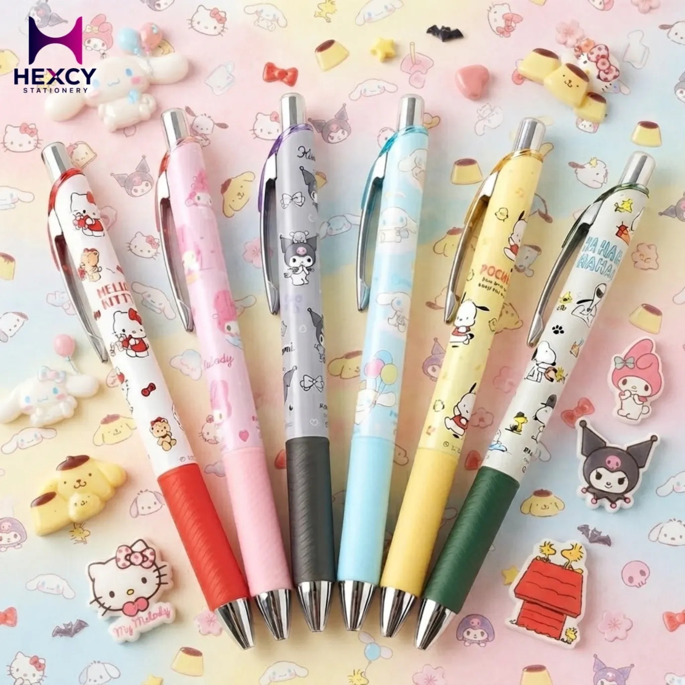 [D858 SN 79025-7] Pentel Energel Sanrio Limited Edition Gel Pen 0.5 Black Ink (Snoopy)
