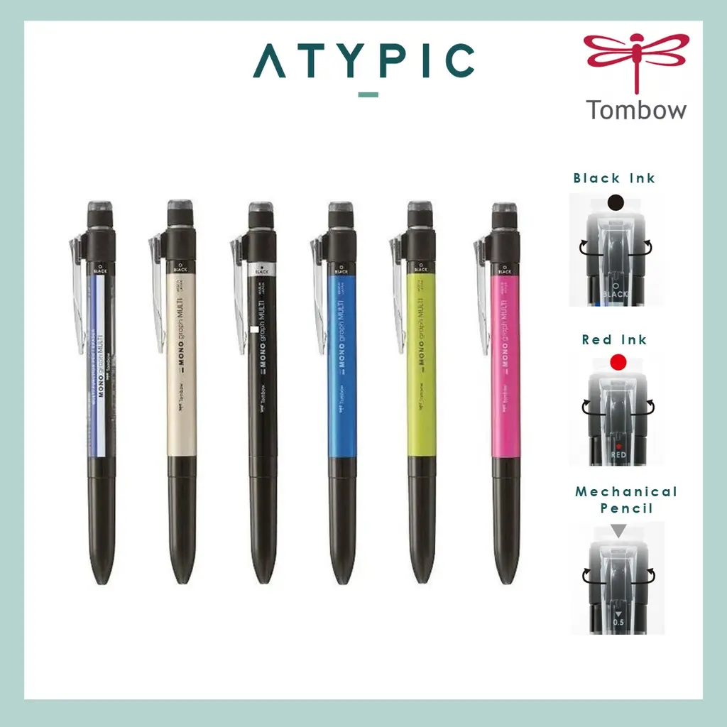 Tombow 2 & S Multi Pen 0.5 (Black+Red+Pencil)