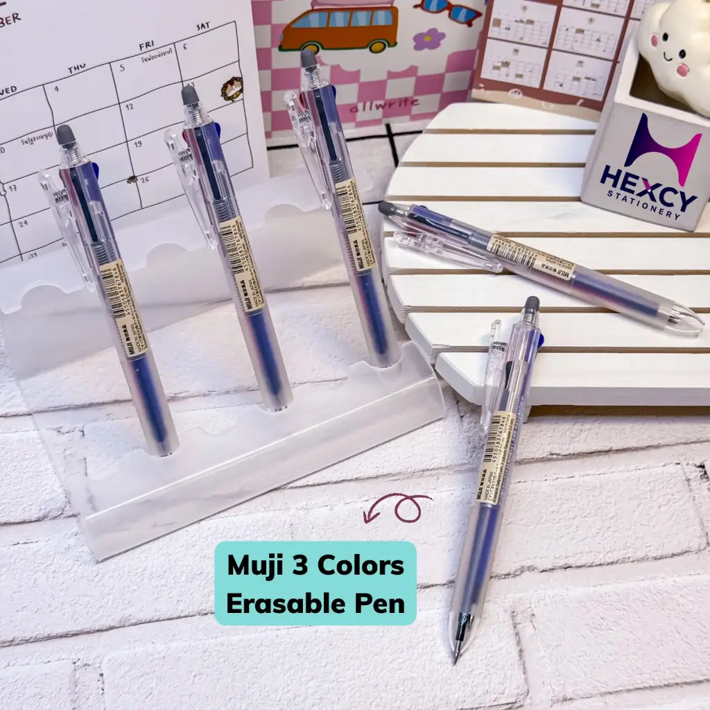 [NBD69A3A] Muji Erasable Ballpoint Pen 3 Colors Retractable 0.5