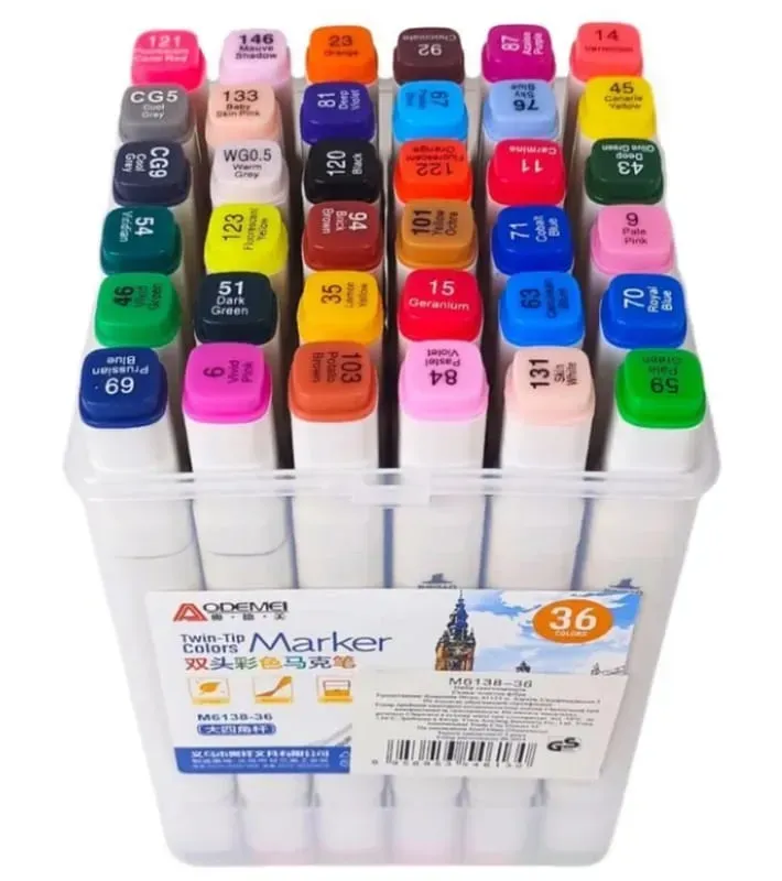 Aodemei Twin-Tip Color Marker 36 Color