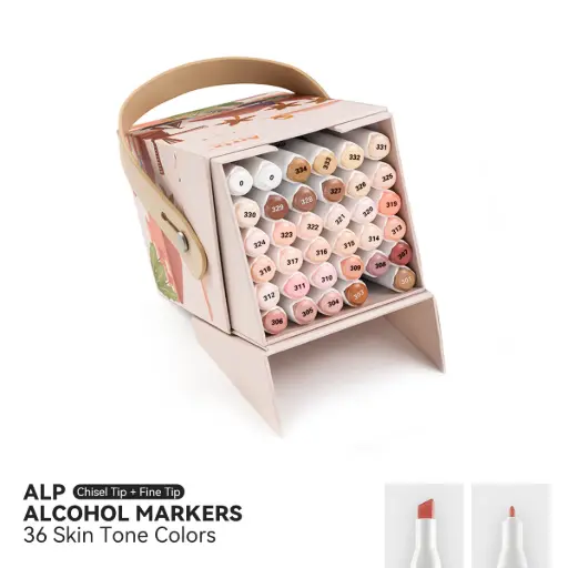 Arrtx ALP Achol Art Marker Dual Tip 36 Skin Colors Box