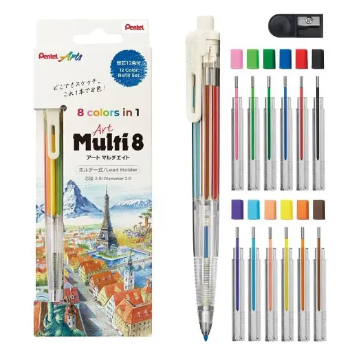 [XPH804] Pentel Art Multi 8 Color Pen