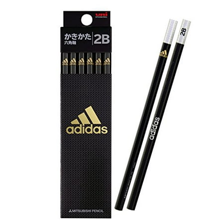 [5601-AI04] Mitsubishi Pencil Adidas Hexagonal AI04 Black and Gold 2B 