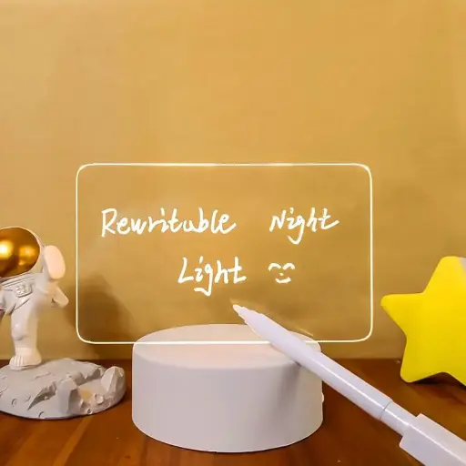 USB Creative 3D Luminous Erasable Calendar Night Light With Pen