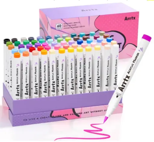 [AACM-0560B] Arrtx Acrylic Marker 60 colors, Acrylic Marker Brush Tip