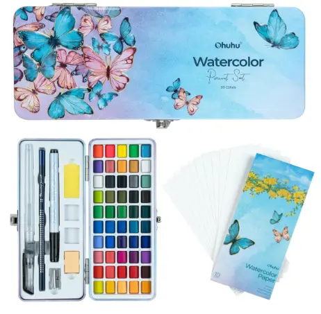 [X0017TYQ35] Ohuhu Watercolor Paint Set 48 Colors Paint Watercolor Set 