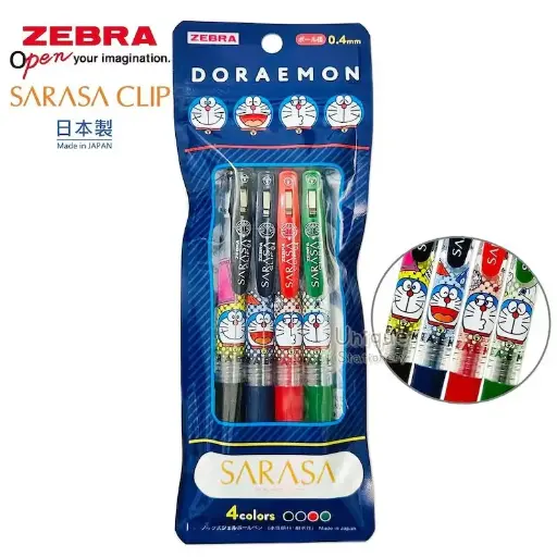 [Doraemon 0.4] Zebra Sarasa Clip , Doraemon Color Pen Pack 0.4