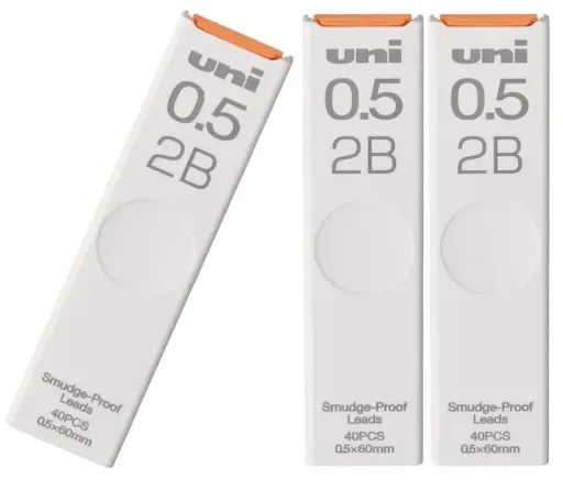 [UL-S-0.5-40 2B] Uni Smudge-Proof Leads-2B-40 Pcs 0.5