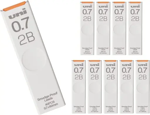 [UL-S-0.7-40 2B] Uni Smudge-Proof Leads-2B-40 Pcs 0.7