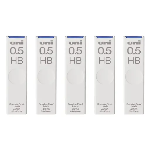 [UL-S-0.5-40 HB] Uni Smudge-Proof Leads-HB-40  Pcs 0.5